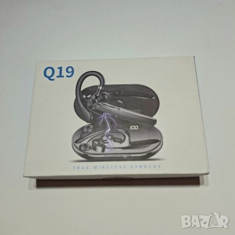 НОВА Bluetooth 5.3 Слушалка за шофиране (хендсфри) - Q19, 110 часа, двойна връзка, водоустойчива