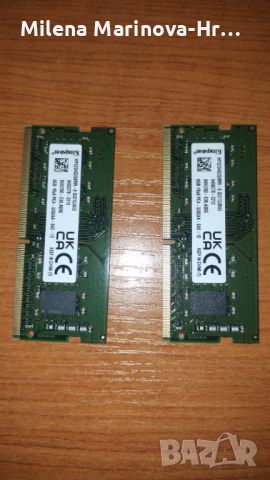 2 бр. памети за лаптоп 2X8 GB Kingston DDR4 3200 GHz 1,2V, снимка 1 - RAM памет - 45128969
