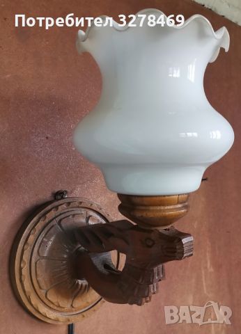 Лампа за стена, дърворезба, елен