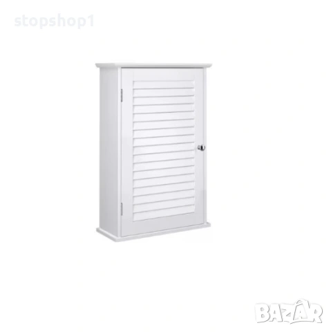 Шкаф за баня Bath Vida с една врата и щори, монтиран на стена, бял, снимка 6 - Шкафове - 53963640