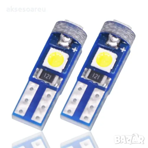 Нова Супер ярка T5 Led крушка 3SMD 3030 светлина Лампа за арматурното табло на кола индикатор, снимка 10 - Аксесоари и консумативи - 50336543