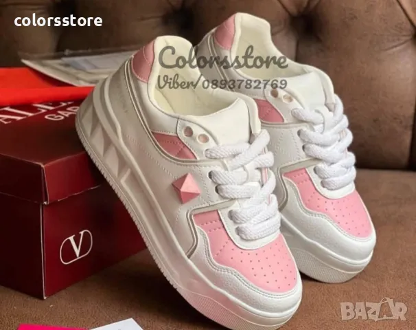 Дамски кецове Valentino-розово и бяло/BR36t