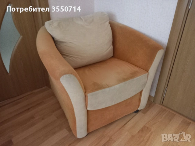 Разтегателен кръгъл диван с 2 фотьоила, снимка 17 - Дивани и мека мебел - 53583465