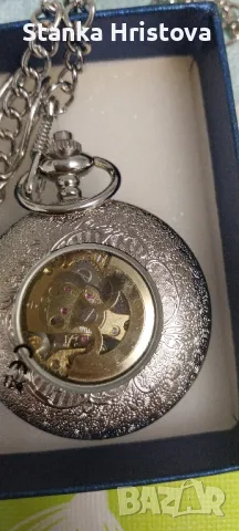Джобен сребрист часовник., снимка 5 - Джобни - 50375442