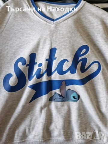 Дамски пуловер Stitch heather Grey L Large Disney джъмпър, снимка 6 - Блузи с дълъг ръкав и пуловери - 50927604