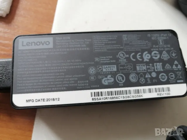 Зарядно за лаптоп LENOVO 65W Type-C , снимка 3 - Кабели и адаптери - 48530434