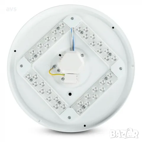 LED плафон кръгъл/блестящ 24W 3в1 VT-8424 V-TAC бял, снимка 4 - Полилеи - 48660527