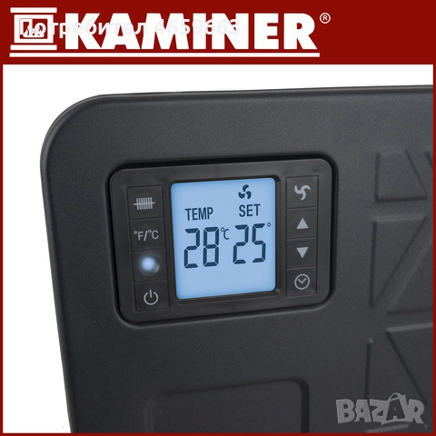 Енергоспестяващ електрически конвектор Ziflo Kaminer с WiFi управление и дистанционно, 2300W Черен, снимка 3 - Отоплителни печки - 52526070