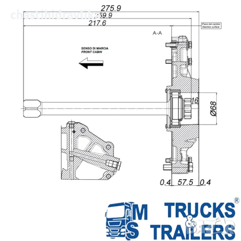 Вал с плочка OMFB за скоростна кутия SCANIA G33 09302880346, снимка 3 - Части - 50681436