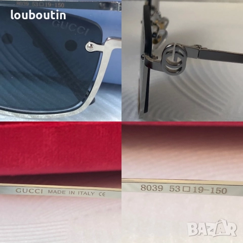 GUCCI 1:1 дамски слънчеви очила правоъгълни 4 цвята, снимка 5 - Слънчеви и диоптрични очила - 52915236