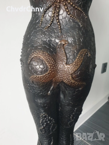 107см-11кг Chiparus статуетка/стара френска бронзова скулптура/голяма фигура на кабаретна танцьорка, снимка 9 - Статуетки - 51742688