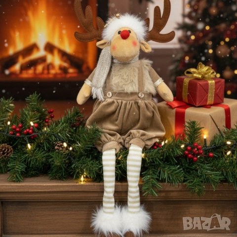 Коледно еленче с опъващи се крачета – 80 см, в три цвята, уютна зимна декорация, снимка 7 - Други стоки за дома - 52134116