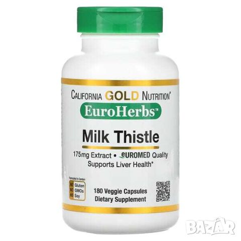 California Gold Nutrition Екстракт от бял трън, 175 mg, 180 капсули, снимка 1 - Хранителни добавки - 46138676