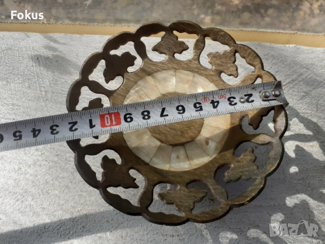 Малка бронзова чинийка със седеф, снимка 5 - Антикварни и старинни предмети - 53408541