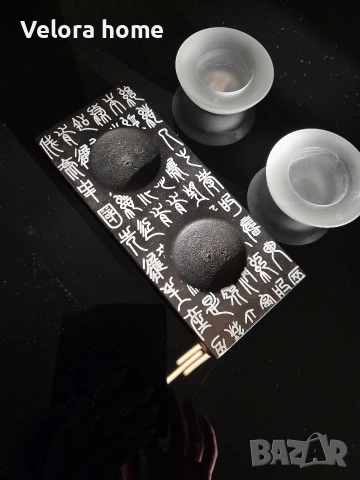 🕯 Дизайнерски свещник от стъкло и дърво – модерен арт акцент, снимка 3 - Декорация за дома - 53180976