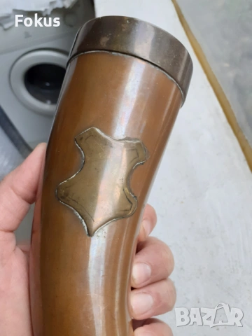 Страхотен голям масивен меден рог - бакър - Уникат, снимка 5 - Антикварни и старинни предмети - 53335775