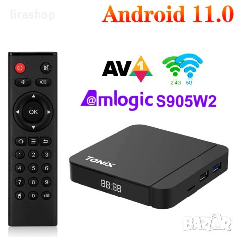 Промо! ТВ бокс Tanix W2 - 2GB/16GB, Dual Wifi, 4K, Bluetooth, AV1, Android 11, снимка 2 - Приемници и антени - 45670039