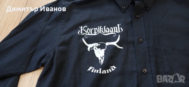 НОВА! Риза Korpiklaani – Finland, официален мърчандайз, размер М, снимка 3 - Ризи - 53062643