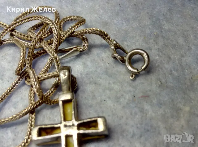 КРАСИВО СЕДЕФЕНО СРЕБЪРНО КРЪСТЧЕ със СТИЛНА СРЕБЪРНА ВЕРИЖКА - СРЕБРО 925 ПРОБА 39999, снимка 8 - Колиета, медальони, синджири - 49981840