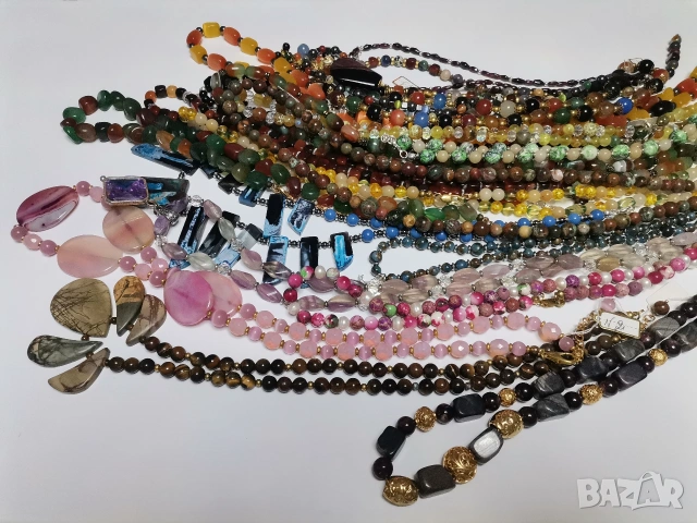 САМО 50 Евро!!! 23 БРОЯ гердани и колиета от натурални камъни, снимка 2 - Колиета, медальони, синджири - 53343605