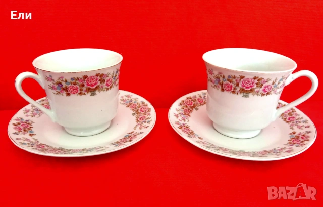 Чаши за чай.Двата комплекта общо за 12евр.