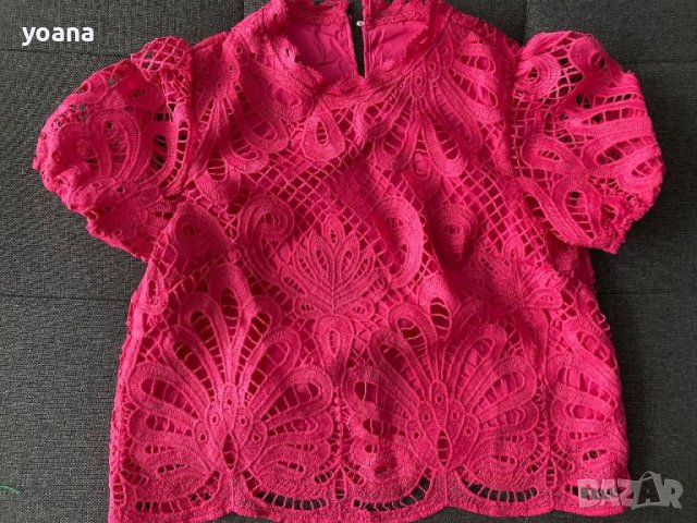 Нова блуза с дантела розова, снимка 2 - Корсети, бюстиета, топове - 45753044