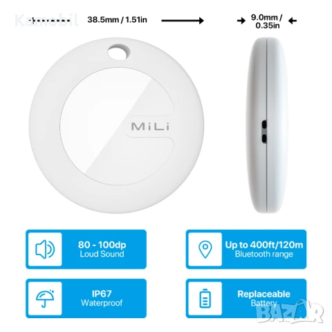 GPS Bluetooth MiTag Tracker Mili HD-P16 (Apple only), снимка 3 - Друга електроника - 50613287