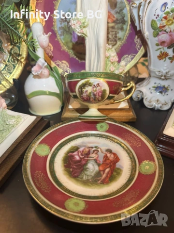 ☕✨ Изключителен антикварен порцеланов сет – началото на ХХ век ✨☕, снимка 3 - Антикварни и старинни предмети - 53462169