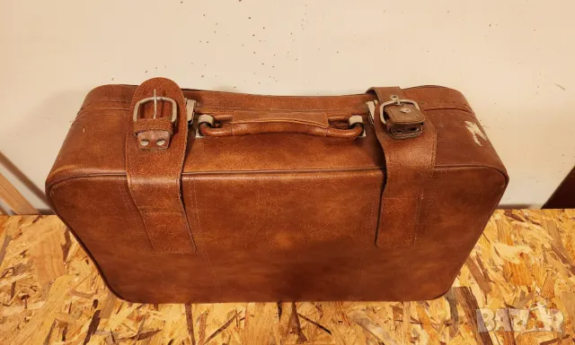 Куфар кожен винтидж ретро , снимка 2 - Куфари - 49992379