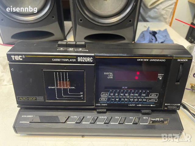 Tec 902-URC Радио Часовник Касетефон и Будилник , снимка 2 - Радиокасетофони, транзистори - 51157645