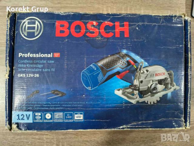 Акумулаторен ръчен циркуляр BOSCH GKS 12V-26 solo
