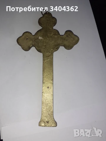 Стар голям бронзов кръст разпятие религия, снимка 5 - Антикварни и старинни предмети - 50840975