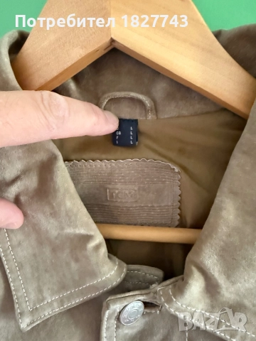 ЕСТЕСТВЕН ВЕЛУР, бежово- ТОП СЪСТОЯНИЕ !, снимка 3 - Якета - 52016026