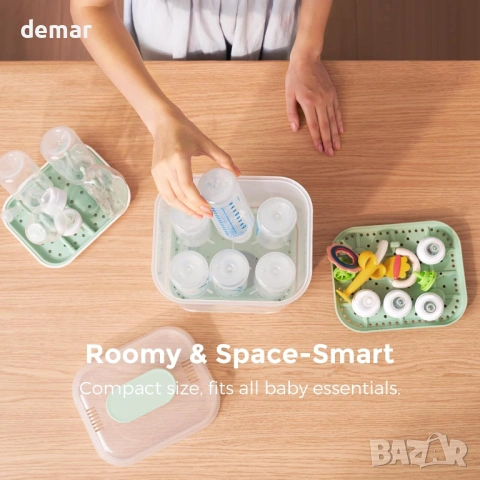 Стерилизатор и сушилня за шишета Momcozy 4 в 1, капацитет 6 шишета, снимка 8 - Стерилизатори - 53383157