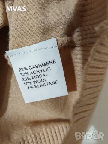 Нова бежова дамска блуза с дълъг ръкав тънък пуловер S M размер , снимка 3 - Блузи с дълъг ръкав и пуловери - 53094081