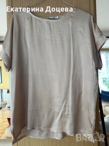 Сатенен сет в бежово, снимка 3 - Комплекти - 51803214