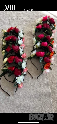 Диадема с цветя за носия, снимка 18 - Аксесоари за коса - 38365401