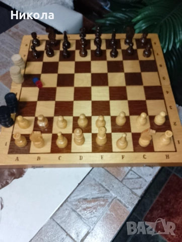 Шах табла48/48 с дърв. фигури пулове,куфар за пикник , снимка 2 - Шах и табла - 47672764