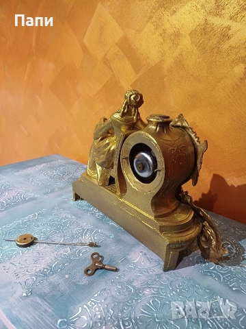 Фигурален, античен каминен часовник Diplan & Salles, снимка 3 - Антикварни и старинни предмети - 52712545