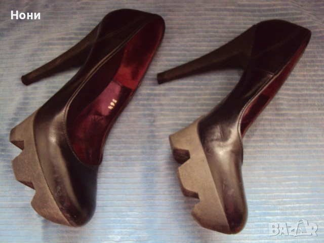 Черни дамски обувки на платформа Viktor & Rolf , снимка 4 - Дамски обувки на ток - 53887508