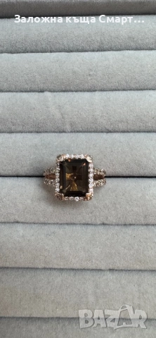 Дизайнерски златен пръстен с диаманти - Le Vian, снимка 6 - Пръстени - 51924271