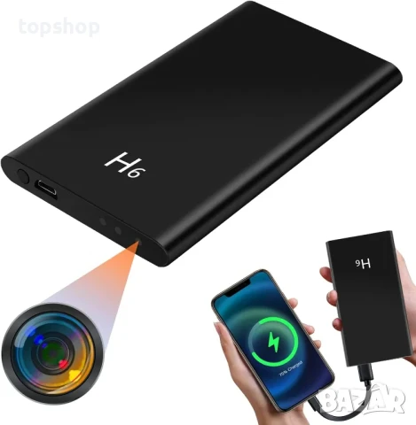 НОВА, ТЕСТВАНА, ПЕРФЕКТНА скрита камера във външна батерия, 1080P, с авто завъртане, нощно виждане