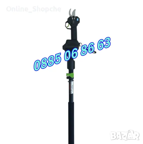 Комплект акумулаторна резачка и лозарска ножица с дисплей 36V 8Ah с телескопичен прът, снимка 7 - Градинска техника - 50015394