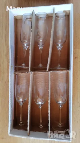 Чаши стъклени с инкрустации, снимка 5 - Чаши - 49400317