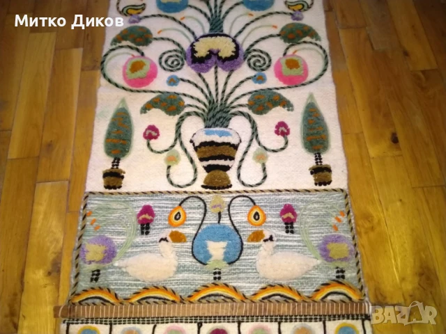 Пано за стена винтидж 44х92см с ресните Wall tapestry fibre handing woven, снимка 4 - Пана - 51084034