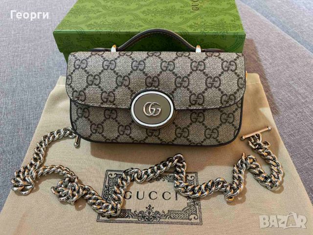 Оригинална Gucci Petite мини Чанта За Рамо Кожа Гучи Mini Горна Дръжка, снимка 2 - Чанти - 46603200