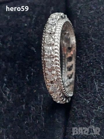 Дамски златен 14к пръстен с 23 броя брилянти-тотал 0.75 карата , снимка 4 - Пръстени - 45117353