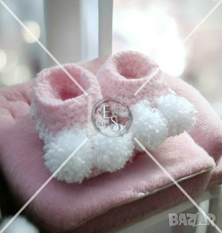 💗 Ръчно плетени бебешки терлички / ботушки 2 в 1 за момиче 💗, снимка 3 - Чорапи - 53814572