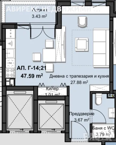 20% сега, 80% на АКТ 16! Едностаен апартамент, Христо Смирненски, снимка 2 - Aпартаменти - 47049456