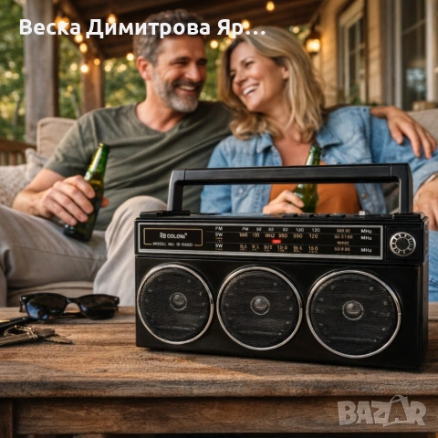 Портативно ретро радио - 3 лентов приемник GOLON RX-666D, снимка 3 - Радиокасетофони, транзистори - 53786997
